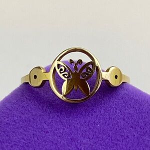 💛 Minimalist Gold Plated Butterfly Ring